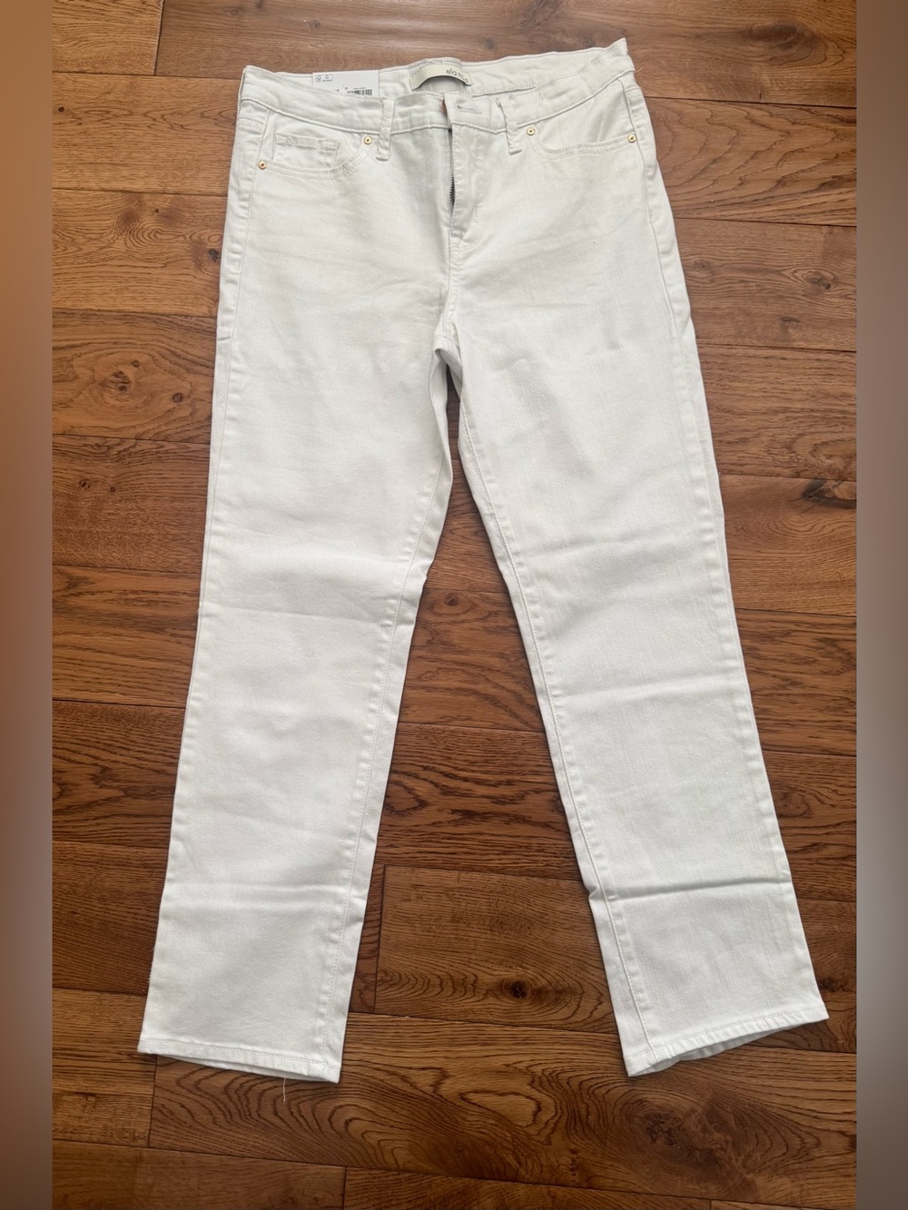 Ella Moss White Straight-Leg Jeans